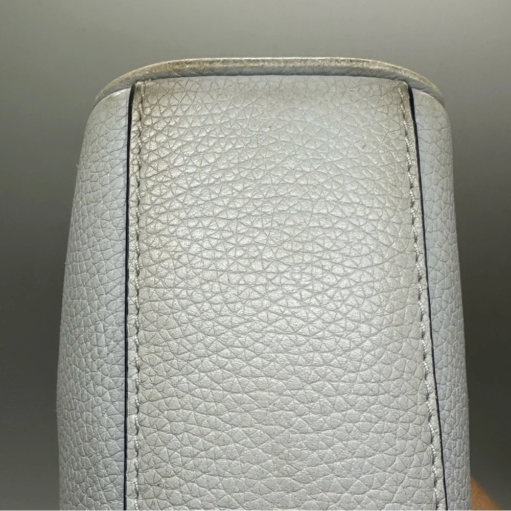 Tory Burch Light Blue Pebbled Leather Minimalist Crossbody Adjustable Bag Purse - Picture 14 of 15
